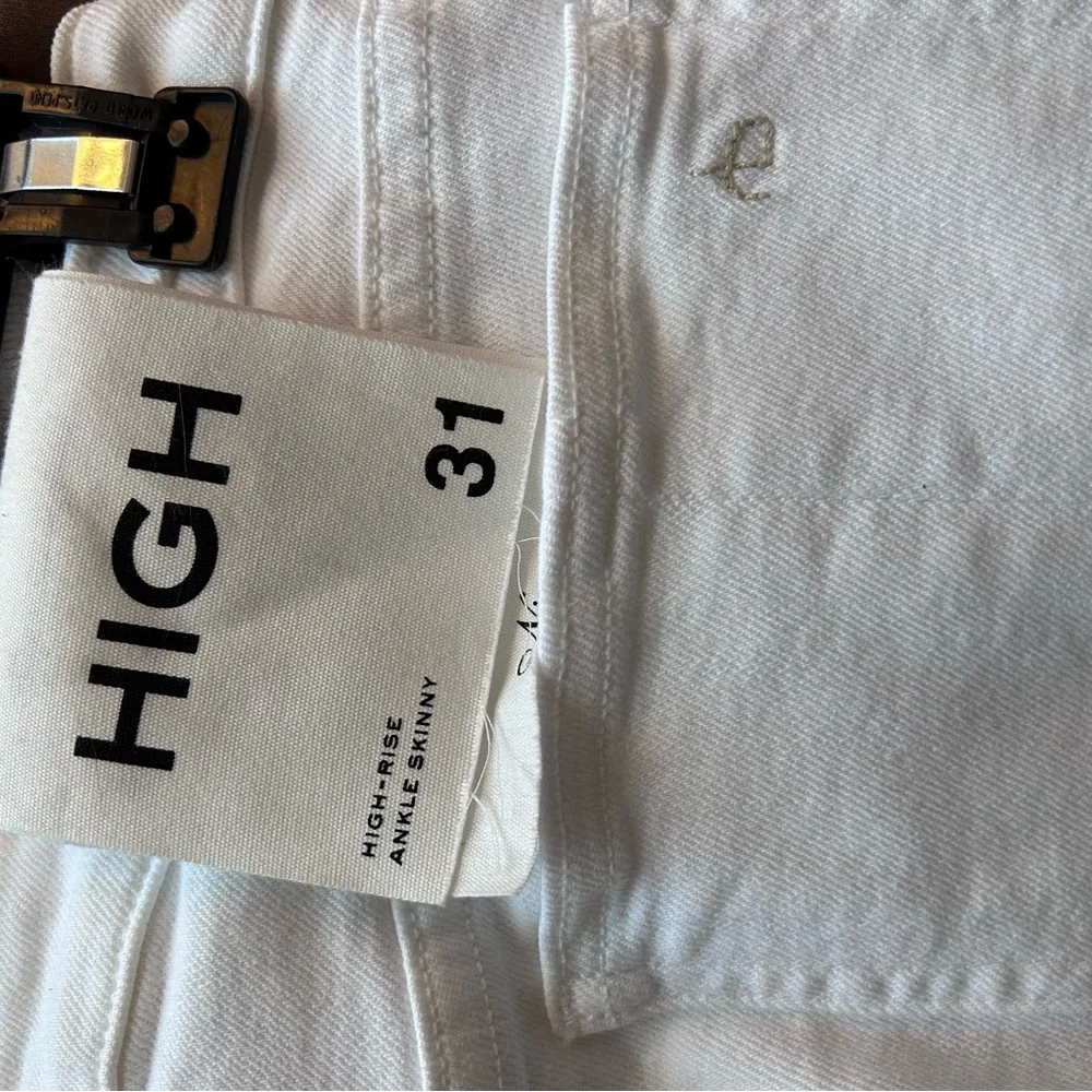 NEW! Rag & Bone Nina High Rise Ankle Skinny 5 Button White Jeans Size 31 - Picture 5 of 11